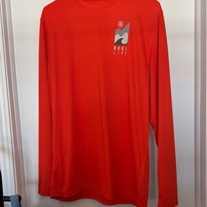 Reel Life Men's Vibrant Orange Long Sleeve Tee
